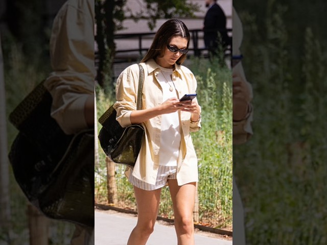 Vitoria Ceretti wearing Chanel Maxi Croc embossed