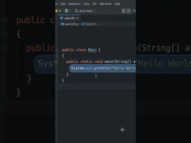 Java Hello World Explained in 20 Seconds 🚀 #shorts