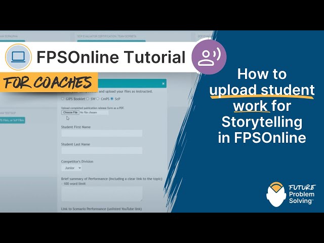 How to upload student work for Storytelling in FPSOnline