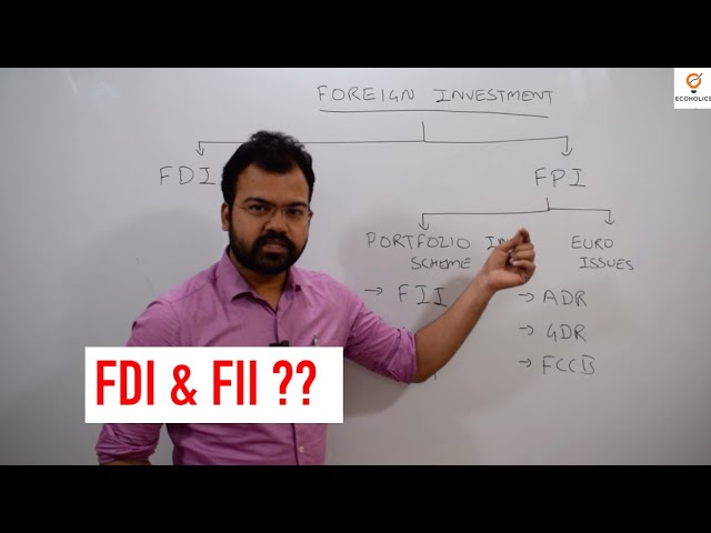 FDI and FII Explained | Foreign Investment in India | ADR GDR and FDI Caps | Euro Issue | Ecoholics