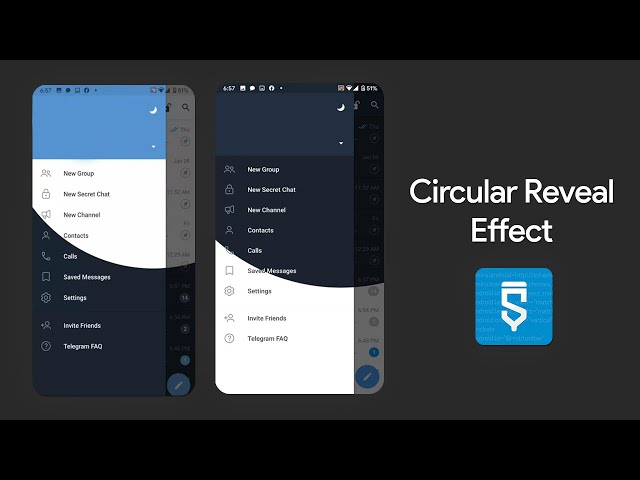 How to Create a Circular Reveal Effect like in Telegram | in #Sketchware