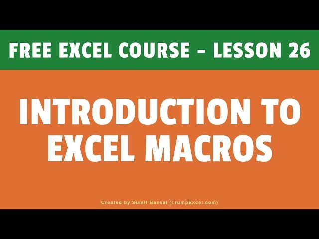 Introduction to Excel Macros (For Excel VBA Beginners) | FREE Excel Course