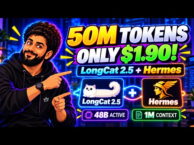 Hermes Agent + LongCat 2.5: 50M AI Tokens for $1.90?! Full Setup & Test