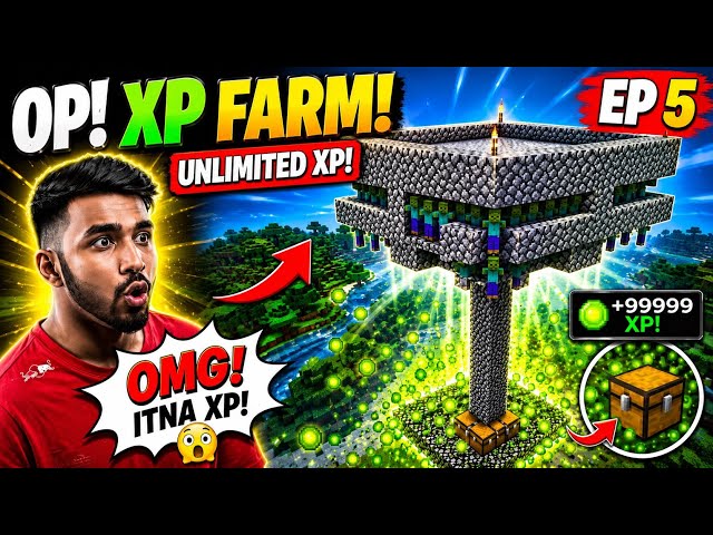 I Built the BEST XP FARM in Minecraft! 🤯 Unlimited XP | EP 5