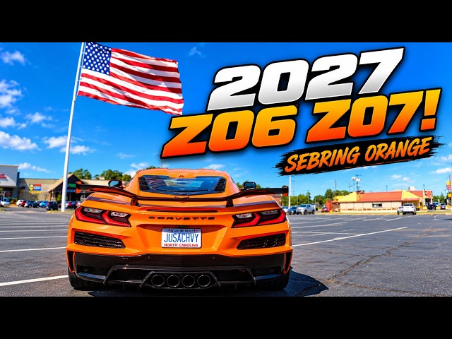 Veteran takes delivery 2027 Corvette Z06 Z07 in Sebring Orange! Carbon Wheels + Blue Calipers