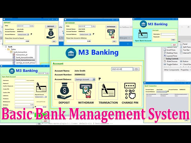 Bank Management System (Basic for Beginners) 2023 - Java Maven Application Netbeans w/ MYSQL Server