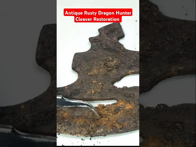 antique Rusty Dragon Hunter Cleaver Restoration #shorts #restoration