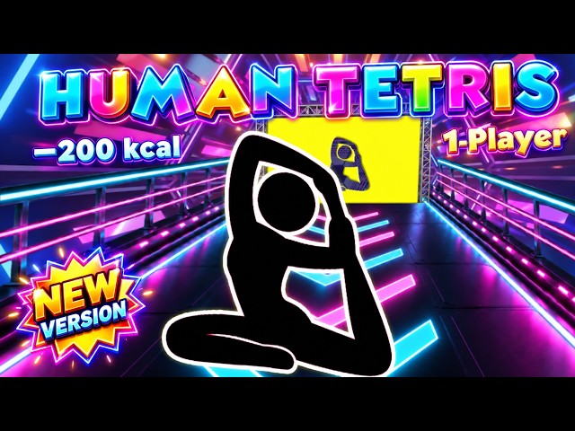 CAN YOU BEAT THE WALL ALONE? 🤸‍♀️| HUMAN TETRIS 1 PLAYER | -200 kcal | Immersive Interactive Warm Up