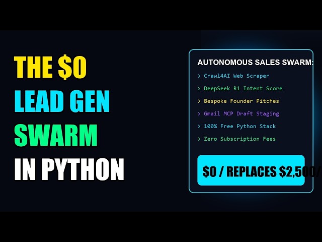 Build an Autonomous AI Lead Generation Swarm in Python for $0 (Crawl4AI + DeepSeek R1 + MCP)
