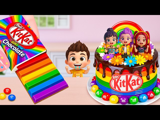💕 Satisfying Miniature Rainbow KitKat Cake Recipe🍰Mini Rainbow Colorful Chocolate Cake 💖 Yummy Teeny