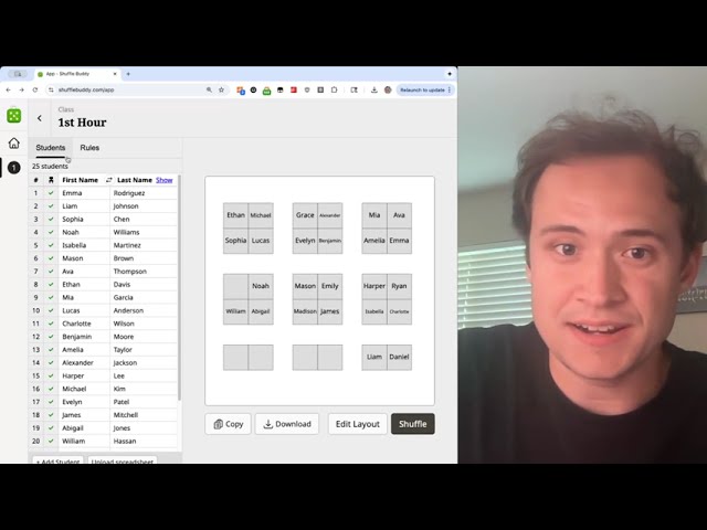 One-Click Random Seating Charts (with Rules)