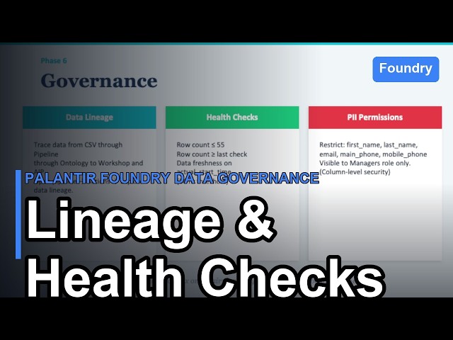 Palantir Foundry Data Governance: Lineage & Health Checks