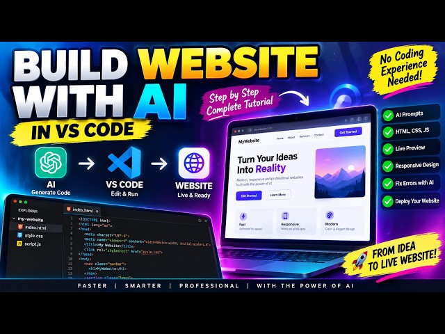 How to Build a Website Using AI in VS Code 🤖 | Complete Beginner Tutorial21 09 2026 14 33 27 REC