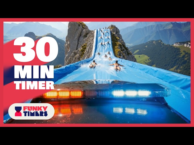 30 Minute Police Car Chase Countdown Timer | 4K