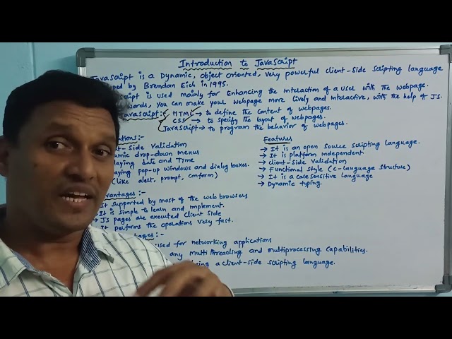 JavaScript (Introduction, Applications, Features, Advantages & Disadvantages) | CLASS-28 | Telugu