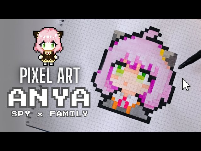 Pixel Art Tutorial: Drawing ANYA FORGER Step by Step