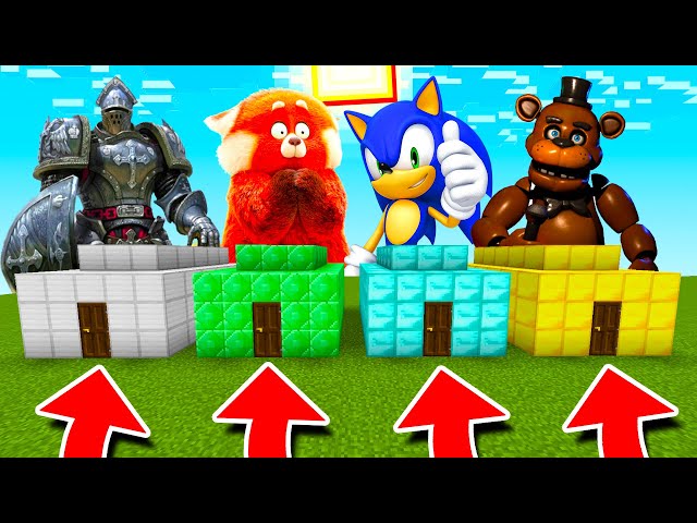 Minecraft PE : DO NOT CHOOSE THE WRONG HOUSE! (Turning Red, Sonic & FNAF)