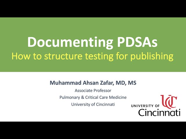Documenting PDSAs & Publishing QI work