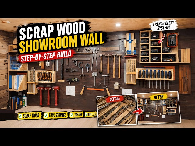 From Scrap Wood to Showroom Wall DIY French Cleat Tool Storage