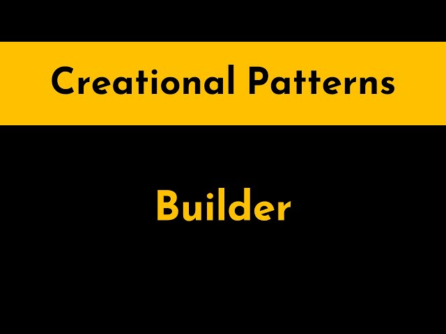 The Builder Pattern Explained and Implemented in Java | Creational Design Patterns | Geekific