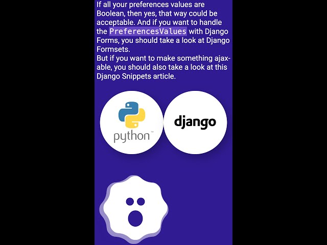 Django: storing user preferences #shorts