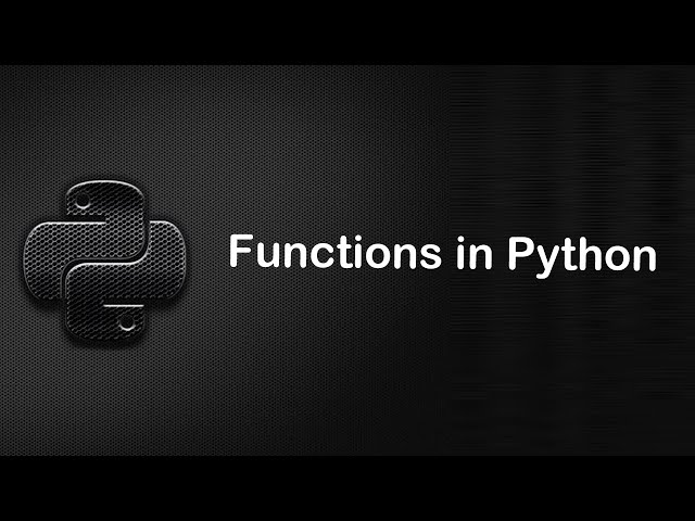 Functions in Python