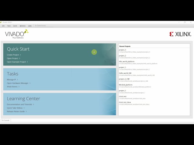 Hello world video using Xilinx Zynq, Vivado 2020, and Vitis
