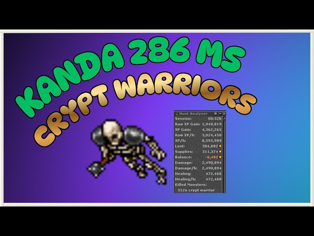Tibia - Kanda - 286 MS - Crypt Warrios 3,8kk RAW Peak