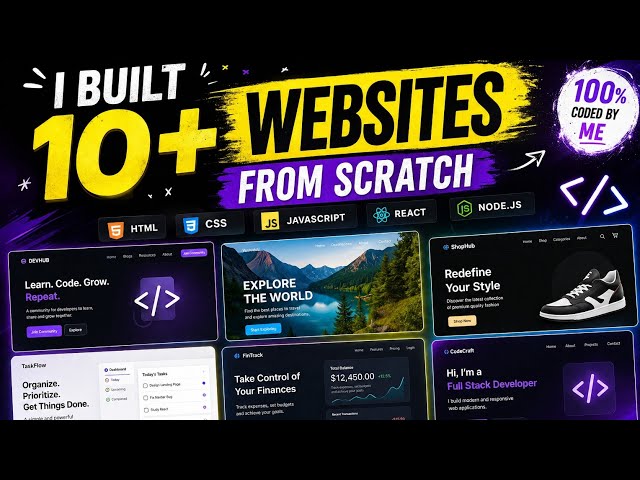 🔥 I Built 10+ Amazing Websites Using HTML & CSS 😱🚀 10+ Website Projects I Made as a Beginner