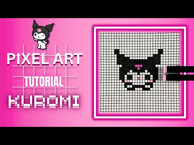 Pixel Art Tutorial: Drawing & Coloring Kuromi Step by Step 😈💜🎨