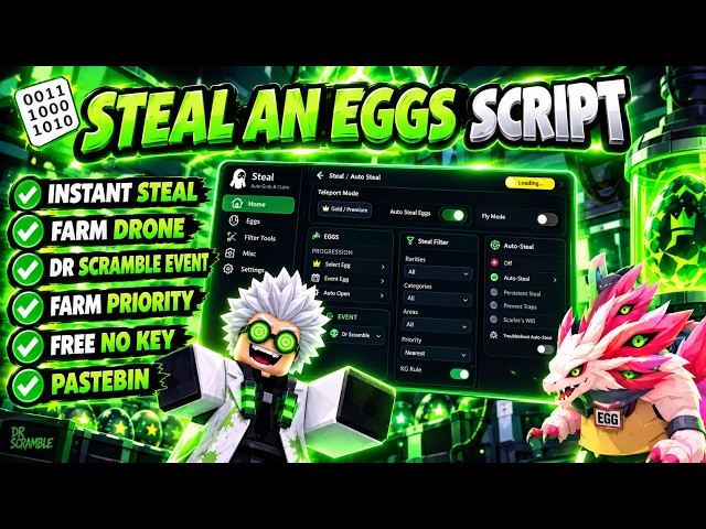 STEAL AN EGGS SCRIPT UPDATE! INSTANT STEAL, AUTO DR SCRAMBLE EVENT & FARM PRIORITY | FREE NO KEY!