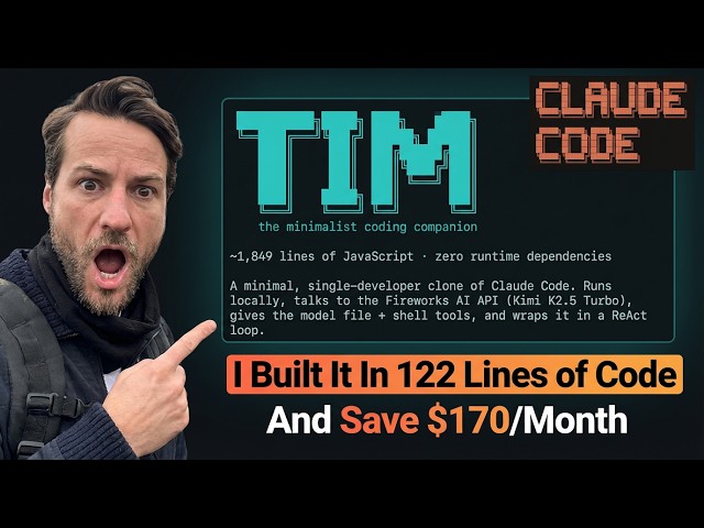 I Built a Claude Code Clone in 122 Lines & Saved $170/Month