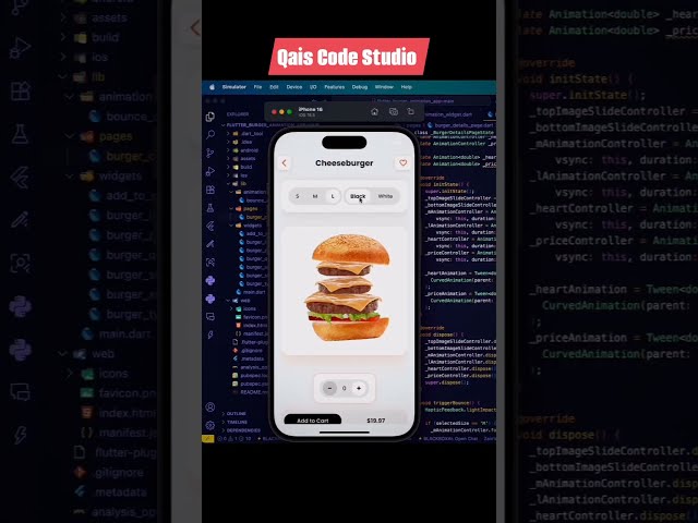 Zinger Burger UI in Flutter 🍔 | Food App Design | Flutter UI Shorts | Fast Food UI with Flutter 🤤