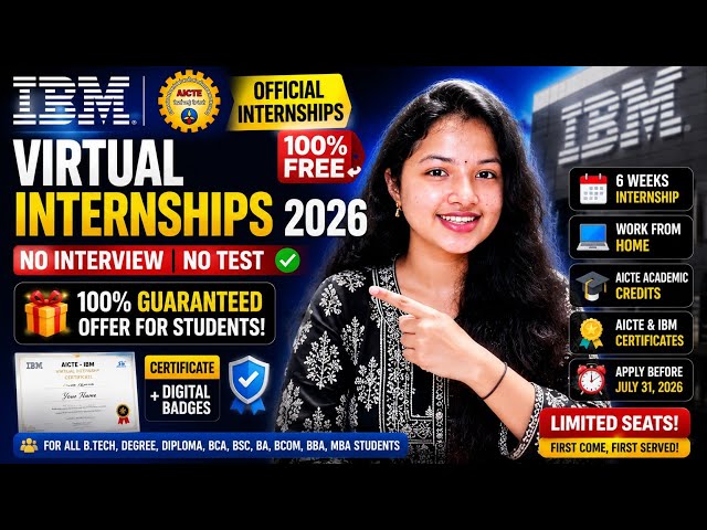 IBM Free Virtual Internships 2026 🚀 No Interview, No Selection Test 