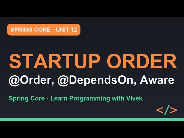 Spring Framework Core: Aware Interfaces, @Order and @DependsOn | Unit 12