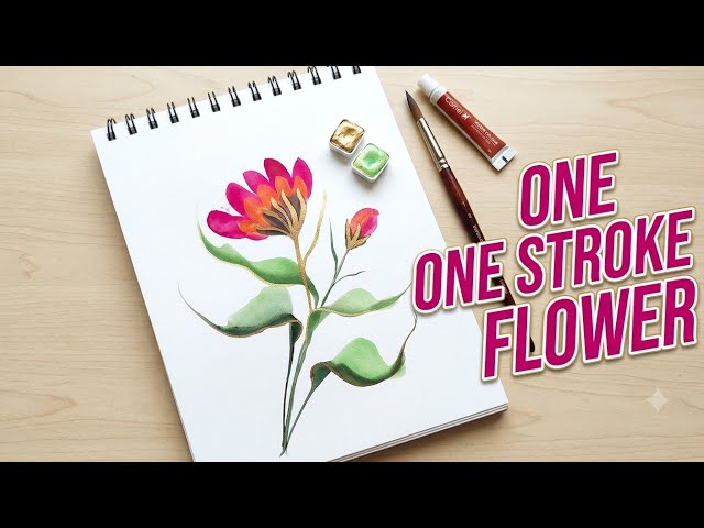 Easy One Stroke Watercolor Flower Painting for Beginners | Step by Step Tutorial