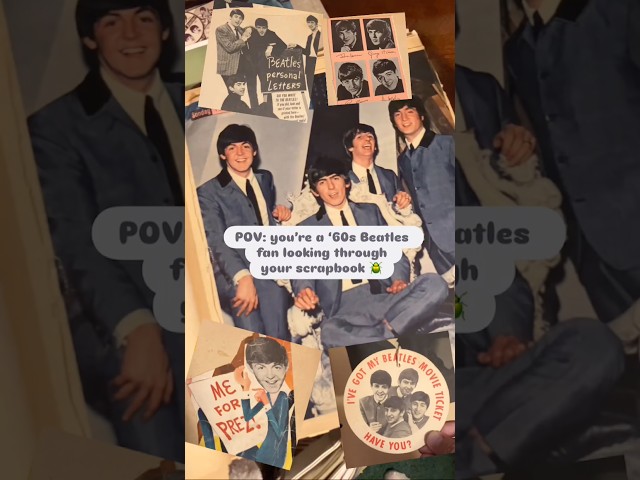 Inside a ‘60s Beatles scrapbook! 🪲✂️ #thebeatles #beatlemania #vintage