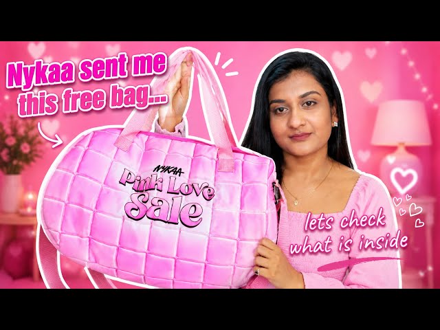 Nykaa sent me this FREE Pink Love Sale Bag 💖🛍️ | Unboxing & What’s Inside 👀✨