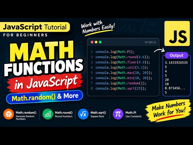 Math Functions in JavaScript | Math.random() & More | JavaScript for Beginners