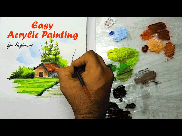 Easy Acrylic Landscape Painting for Beginners | Step-by-Step Tutorial