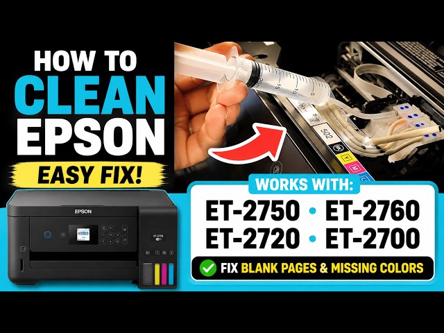 How To Clean Epson ET-2750, ET-2760, ET-2720 & ET-2700 – Fix Blank Pages & Missing Colors