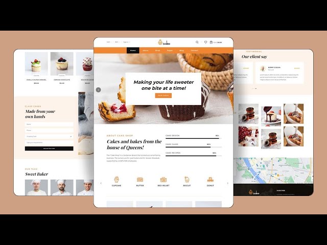 Responsive Cake Shop Website: HTML, CSS & JS || Free Source Code