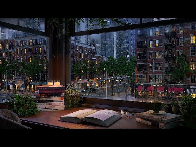 New York City Study Room Ambience – Rain, Traffic & Thunder Sounds for Focus, Study, Relaxation