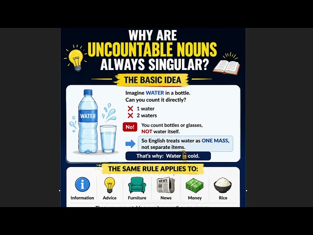 Why Uncountable Nouns are always Singular | Grammar