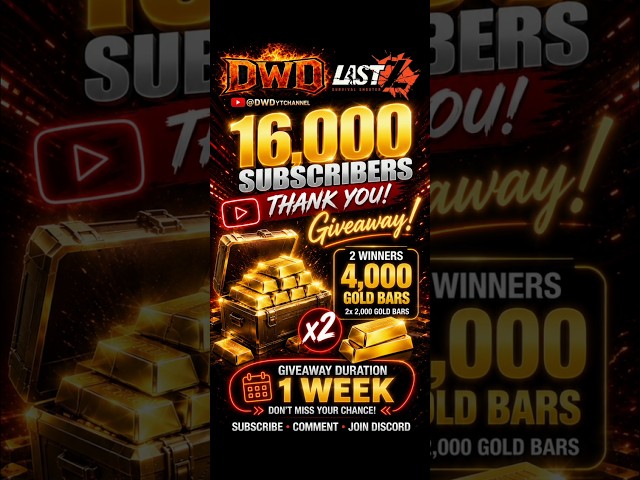 Last Z 16,000 Subscribers Giveaway! & Announcements 🎉 Win 4,000 Gold! #lastz