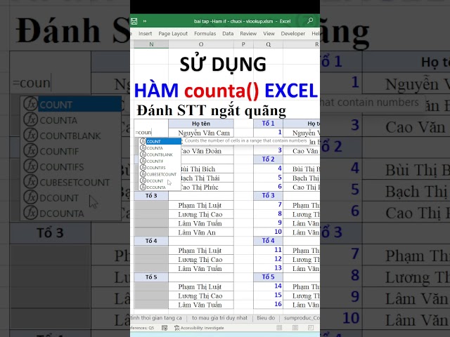 Bí quyết đánh STT ngắt quãng mà không phải thủ công #excel #productivity
