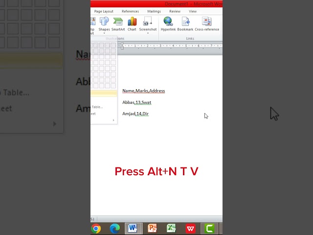 Convert Raw Data into Table in MS Word | 30 Sec Trick