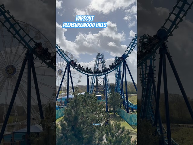 The Vekoma Boomerang Wipeout Rolling Past Us at Pleasurewood Hills 🎢 #themepark #coaster #shorts