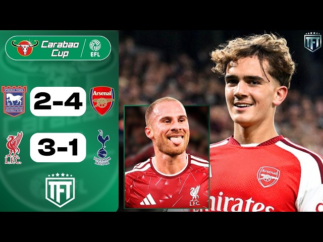 Dowman Double! Ipswich 2-4 Arsenal Highlights! Spurs OUT! Liverpool 3-1 Tottenham