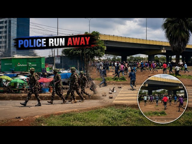 BREAKING: Police RUN AWAY From Protestors As Matatu Strike Team Overpowers In Roysambu